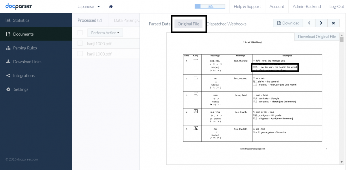 OCR PDF Scanner - Parsing Rules