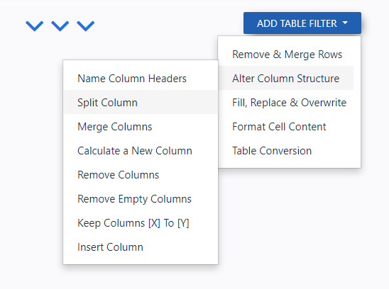 Table filters